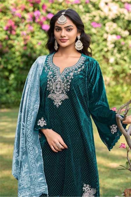 D 3181 A To D By Deepsy Velvet Readymade Pakistani Suits 